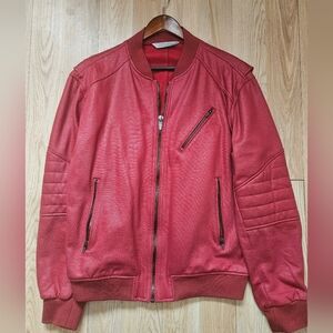 Zara Red Bomber Jacket